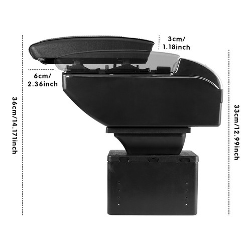Car Universal Storage Arm rest Cushion Armrest Centre Console Box Leather Cover - Picture 8 of 12