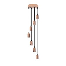 Image of Rose Gold Vintage Pendant Light E27 Industrial Ceiling Hanging Lamp Adjustable