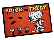Peanuts Accent Rug Snoopy Halloween 20" x 32" Throw Rug Trick or Treat Mummy