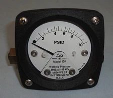Mid-West Instrument 120AA-00-00 Differential Pressure Gauge 120AA0000 NEW