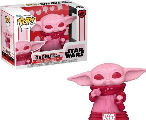 Funko Pop! Star Wars: Grogu with Cookies (Pink) #493 Vinyl Figure w/Protector