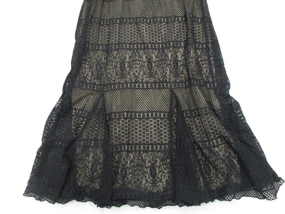 VESTIDO IDEOLOGITY Talla XS Calce Trompeta Ajustado y Acampanado Encaje Negro Foto 3 de 4