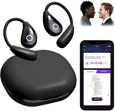 OEQ AI Translator Earbuds Real Time with Charging Case Powered by ChatGPT,3 in 1