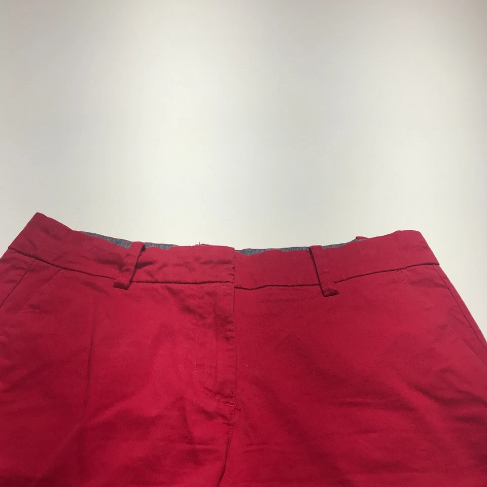 Pantalones Cortos Nautica Para Mujer Talla 6 Desgastados Rotos En Rojo Chino Elastizados Tiro Medio Midi Foto 3 de 4