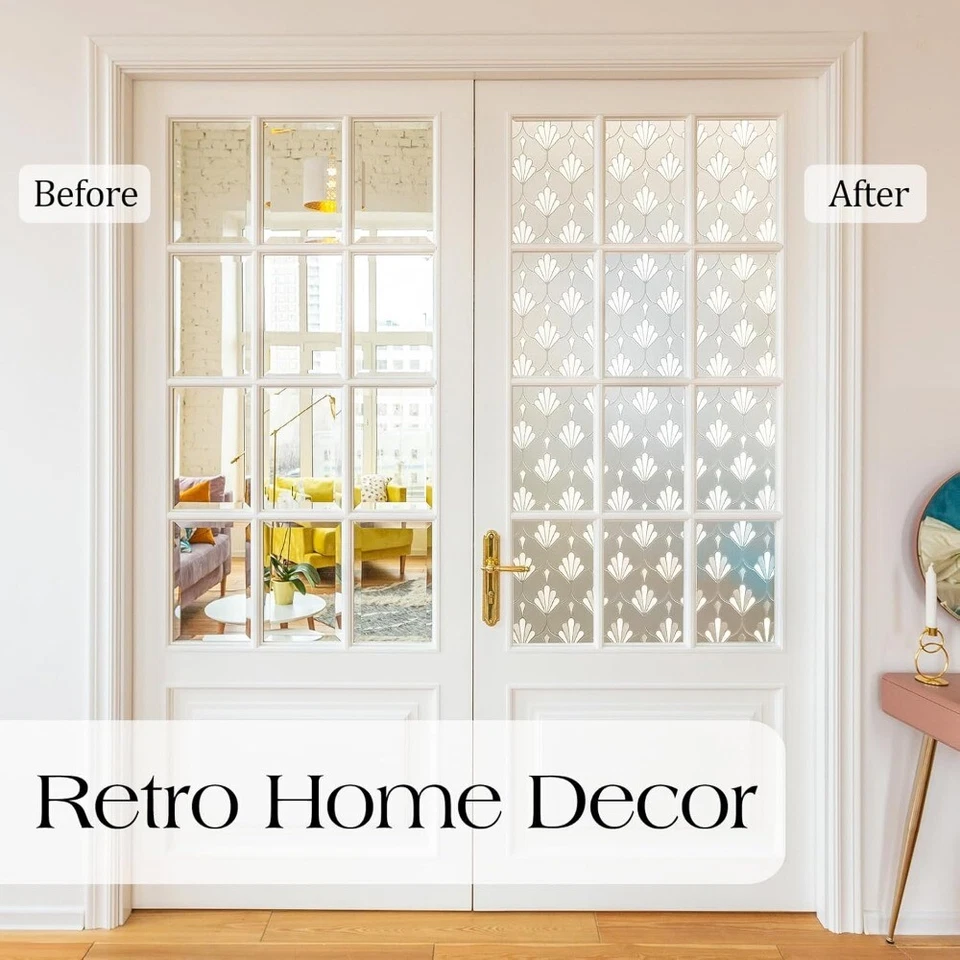 Rabbitgoo Película de Privacidad para Ventana Esmerilada Estática Adhesiva de Vidrio Decorativa Foto 4 de 4