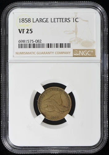 1858 Large Letters NGC VF 25 U.S / United States Flying Eagle Cent 1c