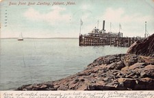 Nahant MA Massachusetts 40 Forty Steps Beach Bass Castle Rock Vtg Postcard B65