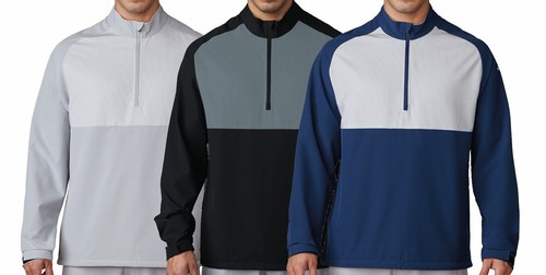 New For 2017 - adidas Golf 2017 Men's 1/4 Zip Competition Stretch Wind Jacket - Afbeelding 1 van 4