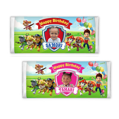Paw Cartoon Patrol Pups Chocolate Candy Label