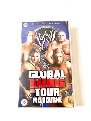 WWE GLOBAL WARNING TOUR 2002 WRESTLING VIDEO TAPE VHS VINTAGE RARE BROCK LESNAR