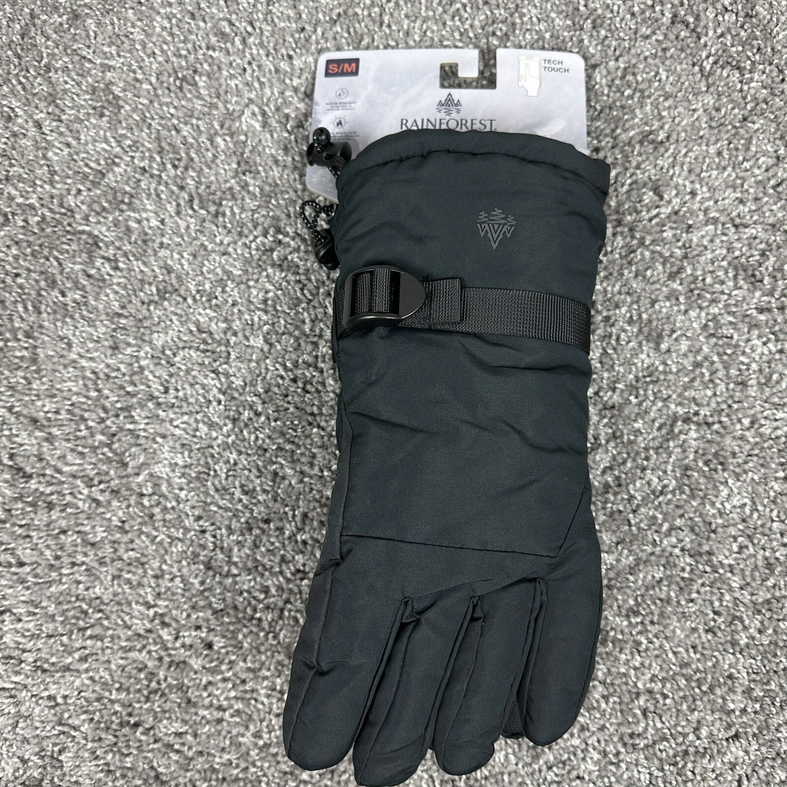 Rainforest Arctic Mens Fleece Lined Winter Games Ski Gloves Tech Touch Black S/M