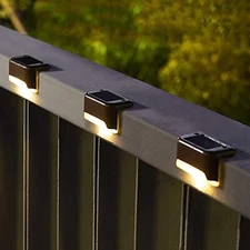 16) Solar Deck Lights Outdoor Solar Step Lights Waterproof Led Warm White