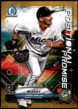 JJ Bleday 2021 Bowman 5x7 Positional Promise Gold #POS-JB /10 Marlins