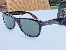 Ray Ban RB2132 New Wayfarer 902/58 Tortoise G-15 55mm Polarized Italy 3P
