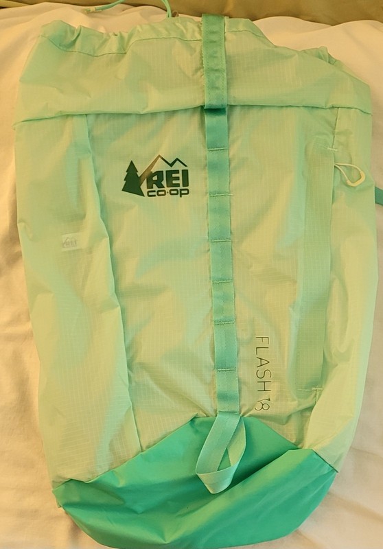 REI Co-op Flash 18L Daypack Drawstring Lightweight Hiking Travel Turquoise
