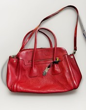 Borsa donna a tracolla L.Credi rossa in pelle Made in Italy