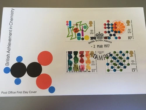 GB STAMPS RARE FIRST DAY COVER 1977 CHEMISTRY STAMPEX