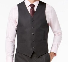 Andrew Marc New York Men Gray Fit 5-Button Dress Suit Vest Waistcoat Size 46L