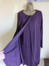 M&S Collection Size 14 Aubergine Knee Length Layered Flattering Dress