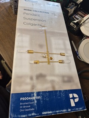 Progress Lighting 6-Light Brushed Gold Shaded Pendant Light Contemporary