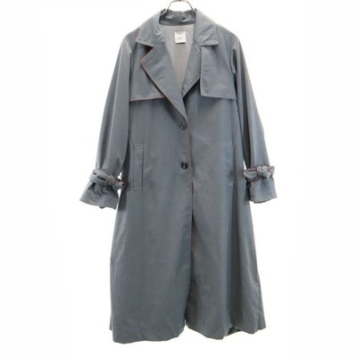 AMERI UNDRESSED Long sleeve Back Pleated Belted trench coat Gray Women