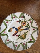 Delft Ware Plate With Colourful Fantasy Bird