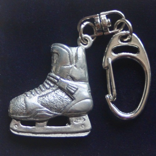 Eishockeyschuh Schlüsselanhänger & Geschenketui, 3D Silber Metall Zinn Edelstahl - Bild 2 von 3