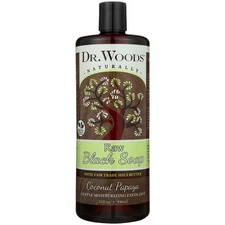 Dr. Woods Raw Black Soap Coconut Papaya 32 Oz