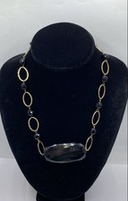 Gold Filled Faceted Black Gemstone 19