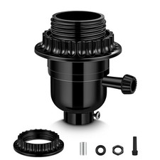 UL Listed E26 Light Socket Replacement,with 2 Lamp Shade Rings,2 ON/Off Turn ...