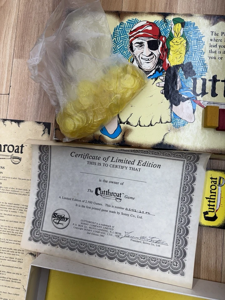 VTG Cutthroat Board Game Limited Edition Pirate Game 0542/2500 1978 Game Rare - Image 2 of 3