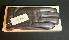 ELMA Men’s Size 9.5 Leather US Dark Brown Gloves NEW W/Tags & Box