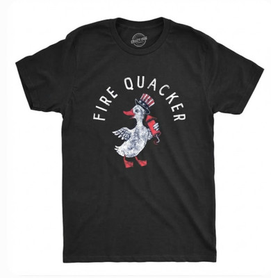 Fire Quacker Funny Duck T-Shirt - Sarcastic 4th of July Patriotic Tee