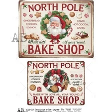 North Pole Bake Shop #7282 | A4 Rice Paper | Paper for Decoupage | AB Studios