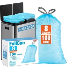 8 Gallon Trash bags for Dual Trash Can 2 x 8 Gallon , 100 count Drawstring K...