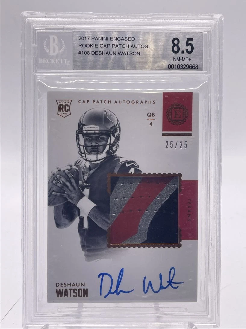 Deshaun Watson Panini Encased #108 Cap Patch Autographs
