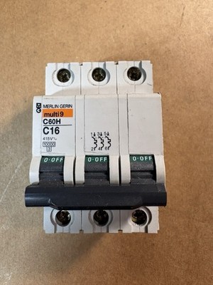 C60H C16 MERLIN GERIN  MULTI 9  415V CIRCUIT BREAKER  3 pole