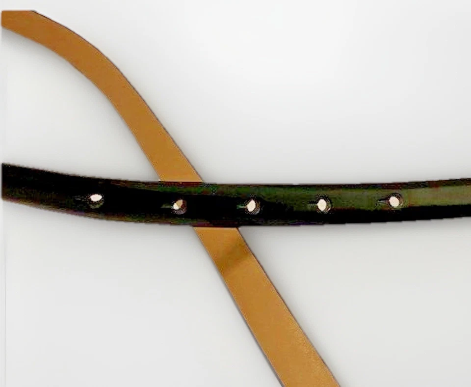 VTG MCM Belt Black Skinny Silver Buckle Prep Goth Retro Small 27-30 Calvin Klein - Image 4 of 4