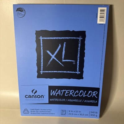 Canson XL 9x12 Watercolor Paper Pad Cold Press Textured 30 Sheets 140lb
