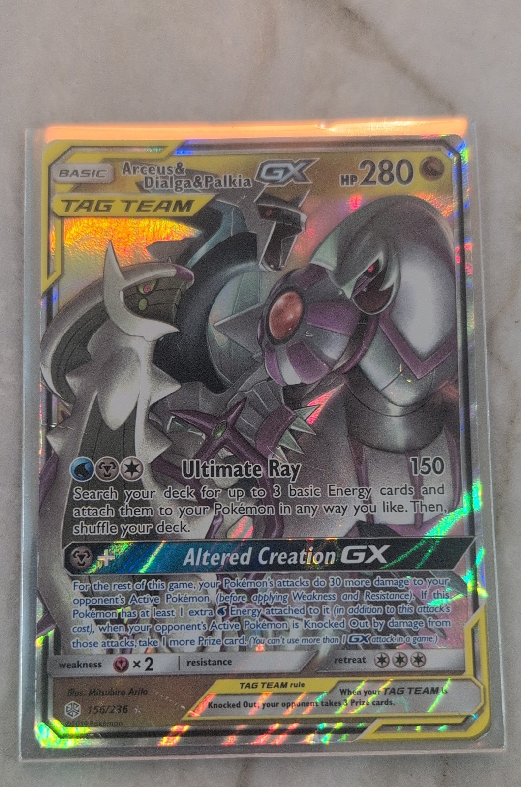 Arceus & Dialga & Palkia GX 156/236 Sm-Cosmic Eclipse Holo