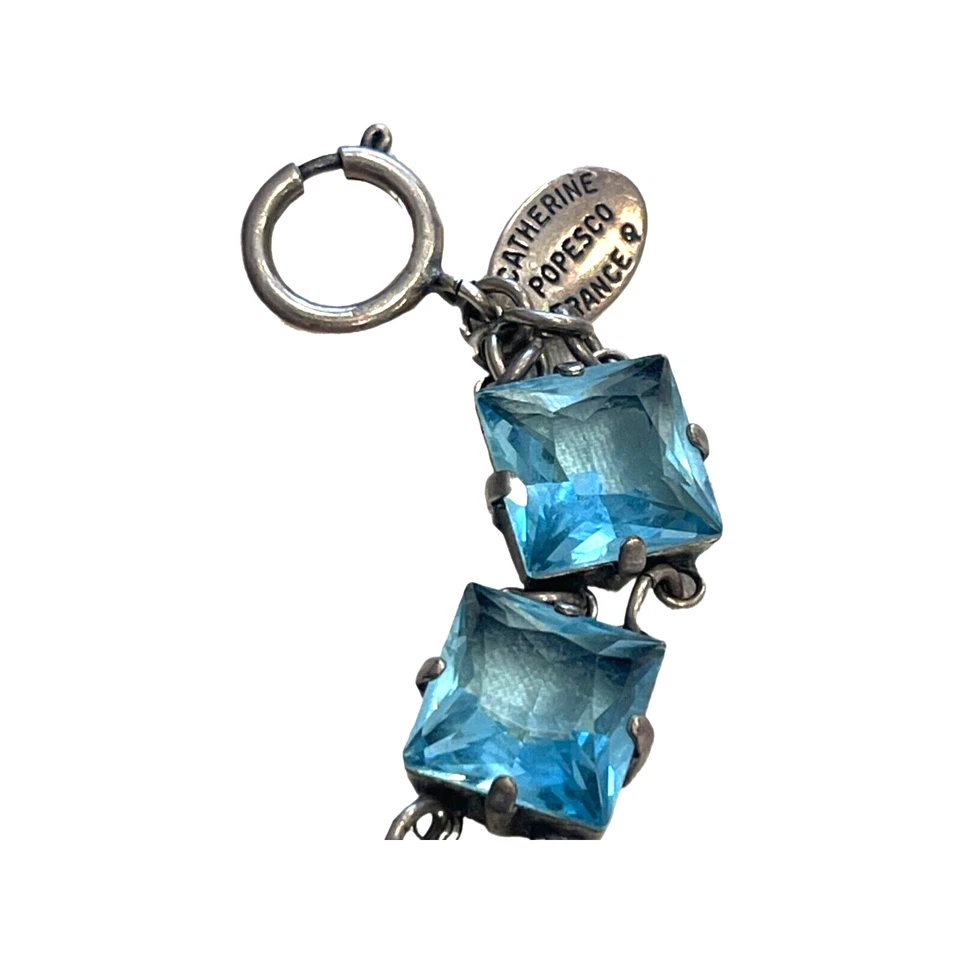 Pulsera Catalina Popesco de Francia Tono Plata Cristal Azul Foto 2 de 4