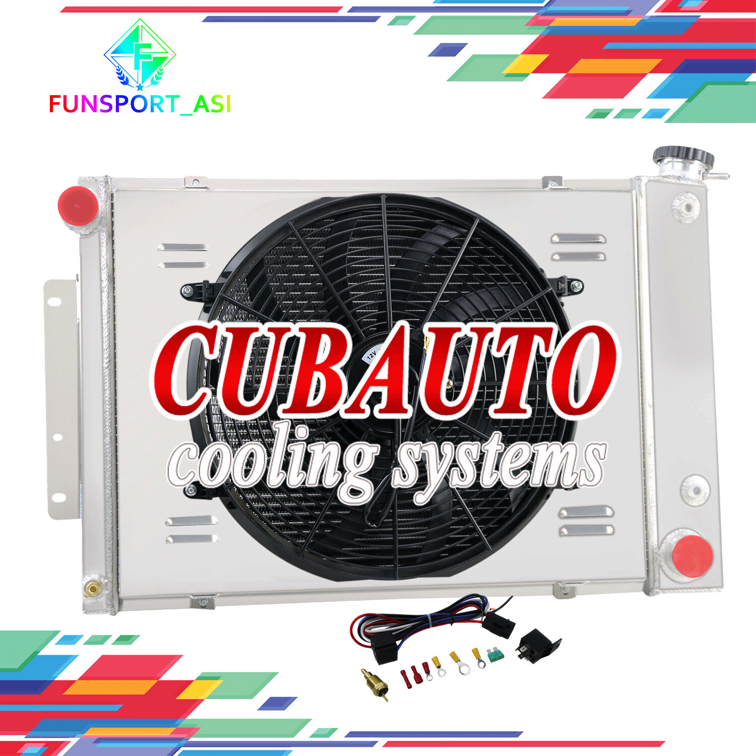 3-Row Radiator Shroud Fan Fits Chevy Camaro Big Block Pontiac Firebird 1967-1969