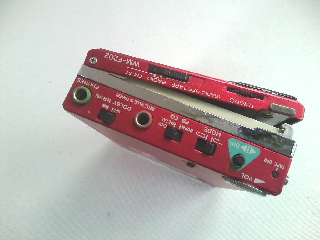 SONY WM-F202 Red R Walkman Portable Cassette Player Recorder Audio
