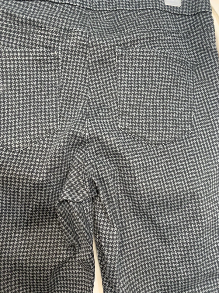 Nine West Womens Size 8 Heidi Pull On Skinny Grey Black Houndstooth Pants - Image 3 of 4
