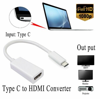 Type C to HDMI Cable Adapter for Macbook PC Samsung S9 S10 S20 S21 S22 to HD TV