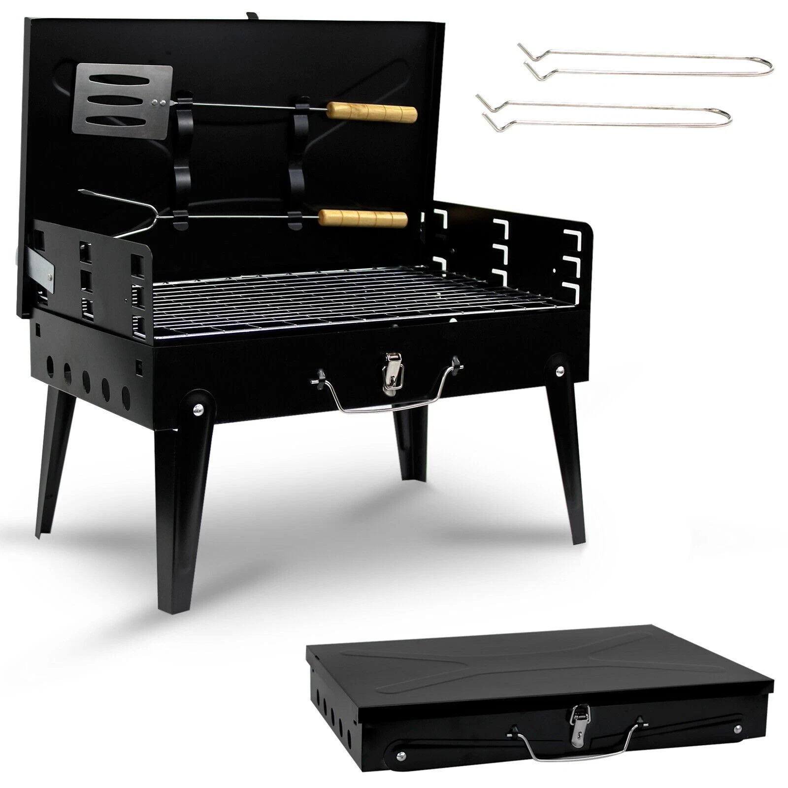 Portable Folding Charcoal BBQ Barbecue Camping Grill Travel Picnic Outdoor New