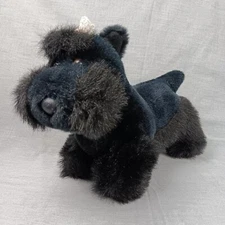 Dan Dee Black Scottish Terrier Dog Standing Realistic Puppy Plush Stuffed Animal