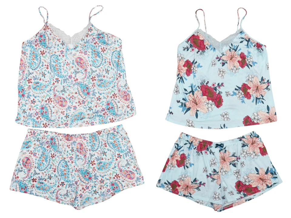 Flora Nikrooz Stacy Floral Print Cami & Shorts 2-Piece Women's Pajama Set NWT