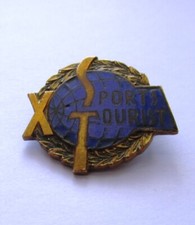 Vintage Sports Tourist Latvia Estonia Soviet USSR enamel badge pin