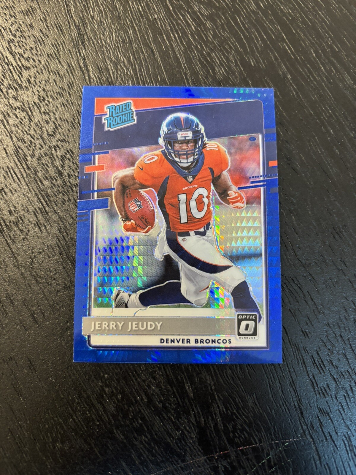 2020 Donruss Optic #157 Jerry Jeudy Blue Hyper